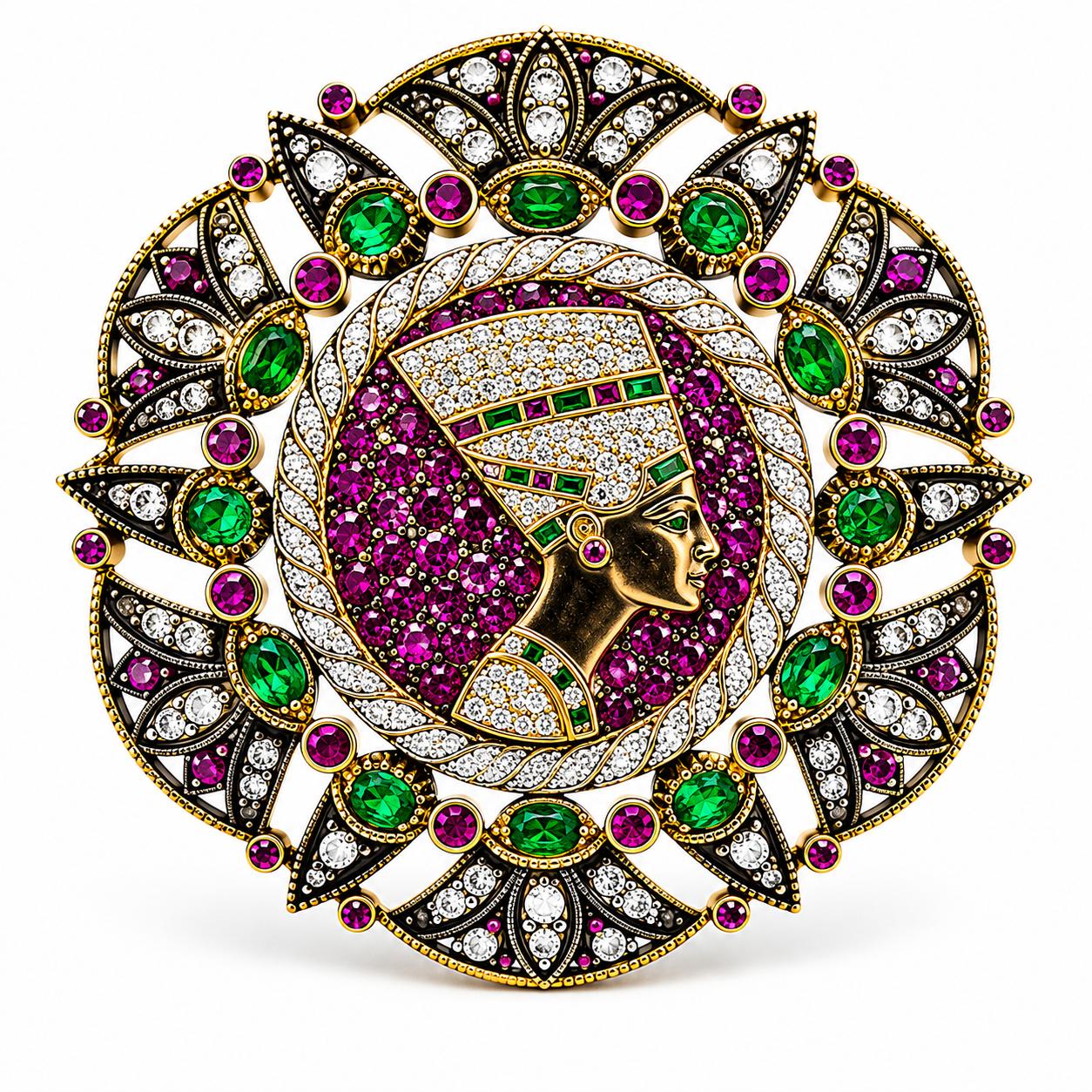 Huge Egyptian Motif Brooch