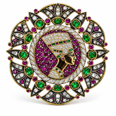 Huge Egyptian Motif Brooch