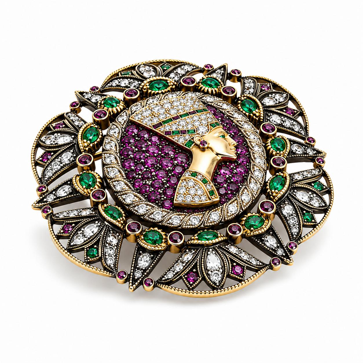 Huge Egyptian Motif Brooch