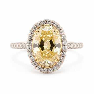 5.80 Ct Light Yellow Oval Ring