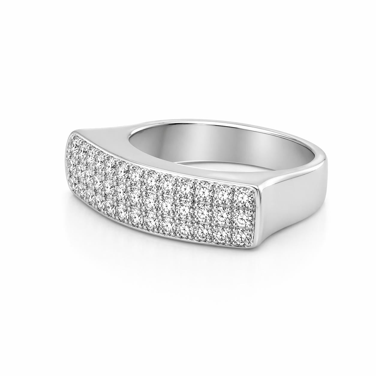 David Vangelder of Paris 18k White Gold Diamond Ring
