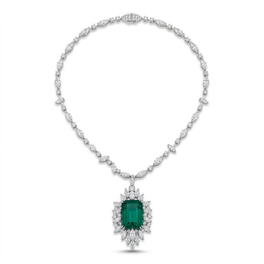 Stunning 19.42 Carat Emerald Necklace