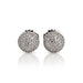 18k Pave Diamond Button Earrings