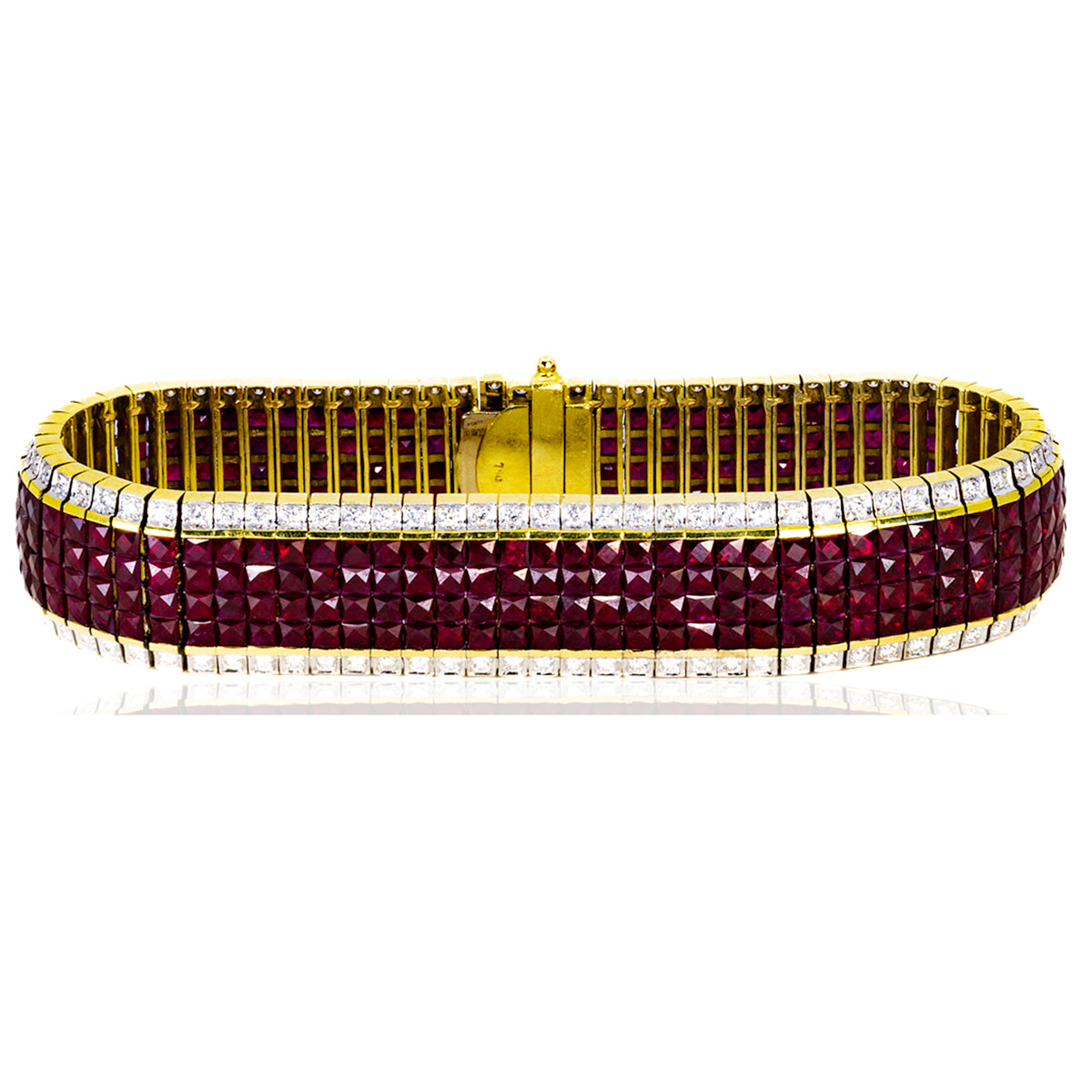 Invisibly Set 18k Ruby Bracelet