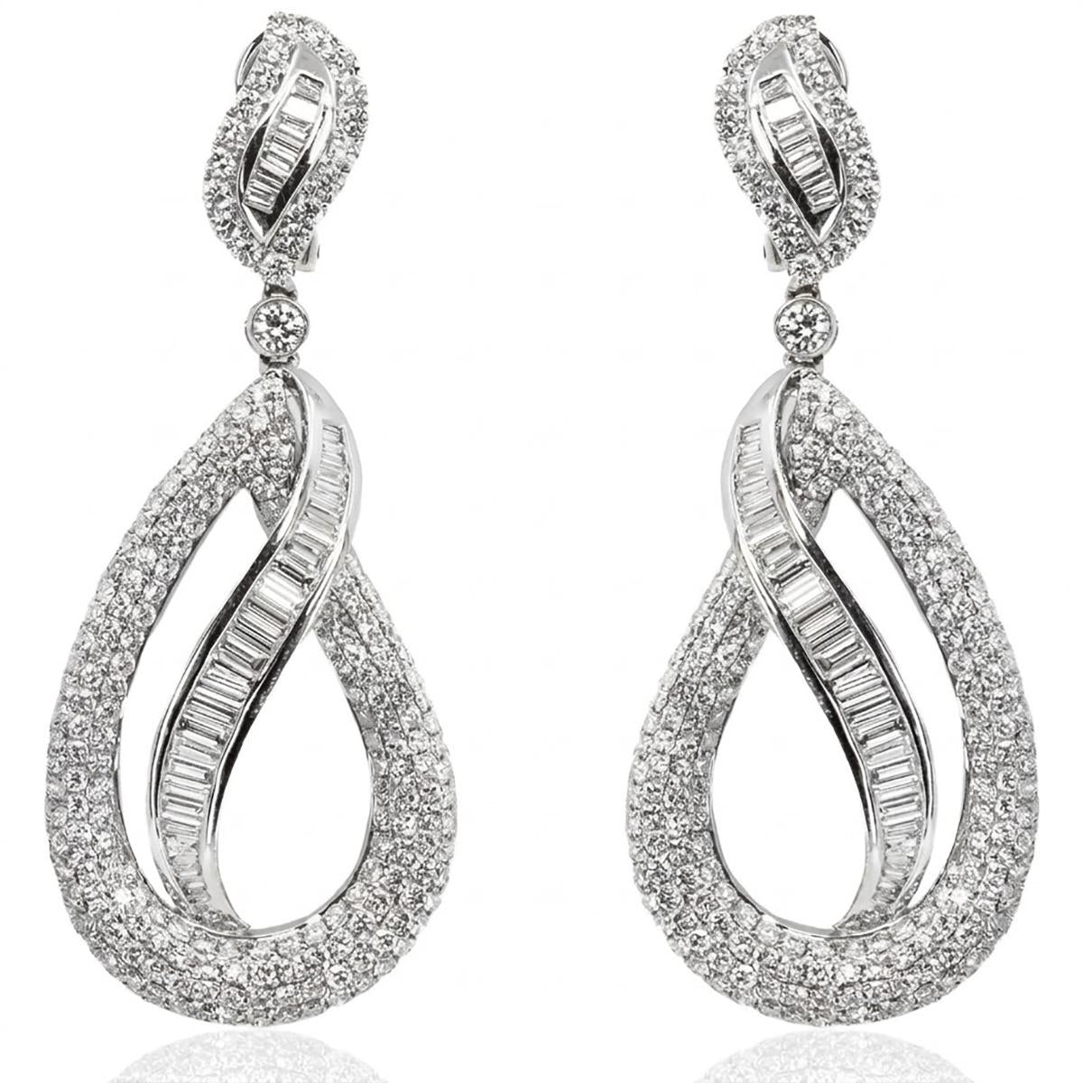White Gold Earrings with 8.40 Carats of Diamonds