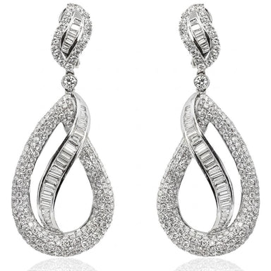 White Gold Earrings with 8.40 Carats of Diamonds