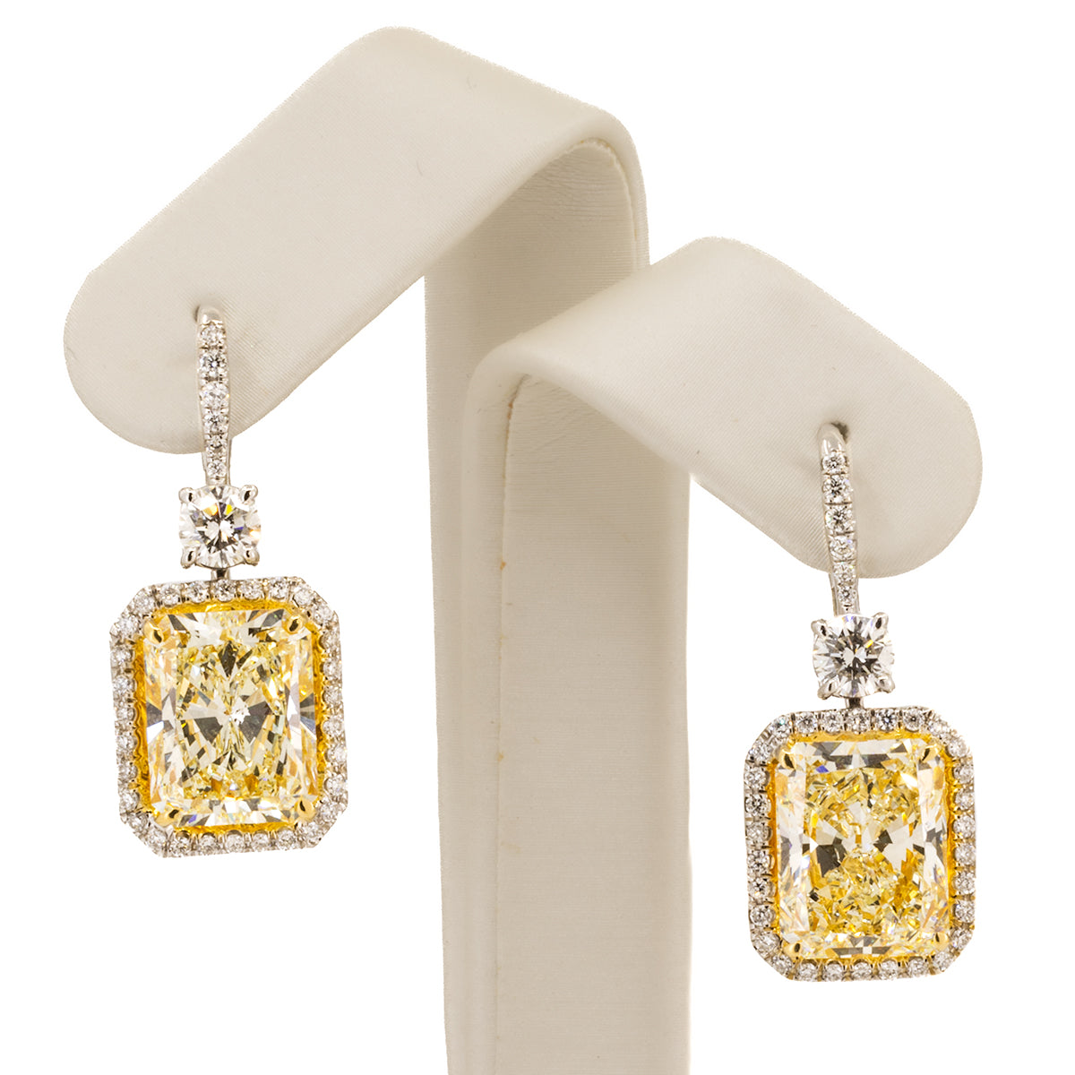 10.36 Carat Yellow Diamond Earrings