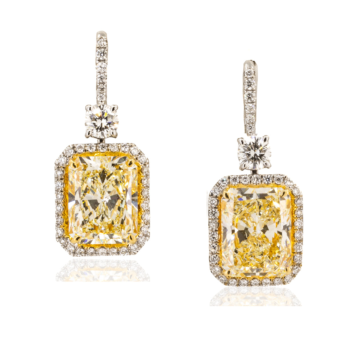 10.36 Carat Yellow Diamond Earrings