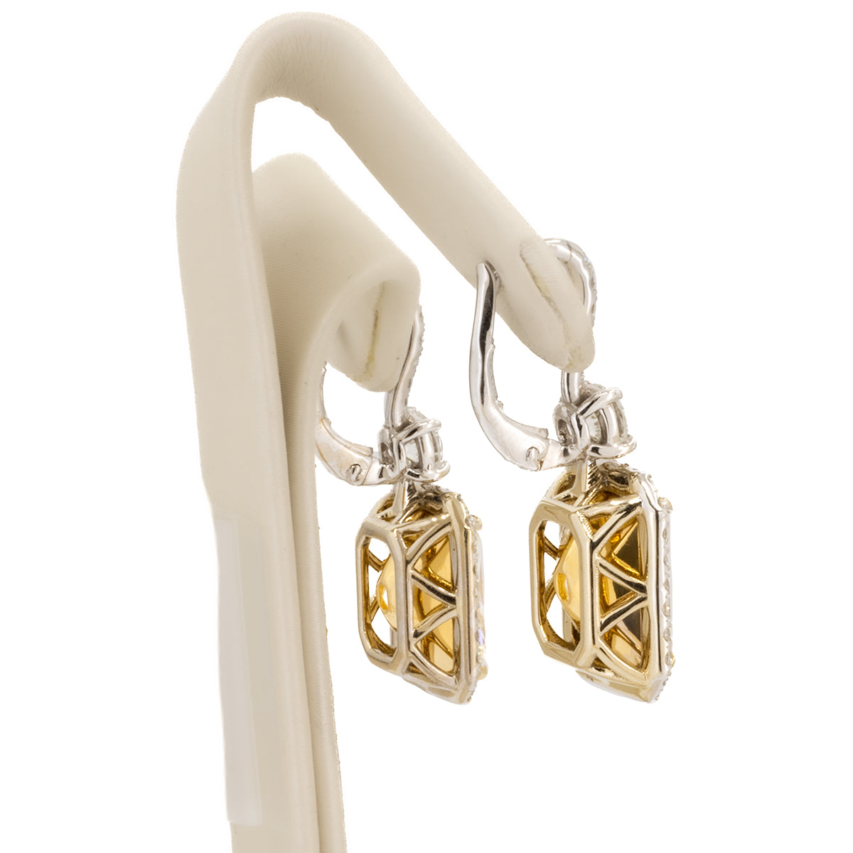 10.36 Carat Yellow Diamond Earrings