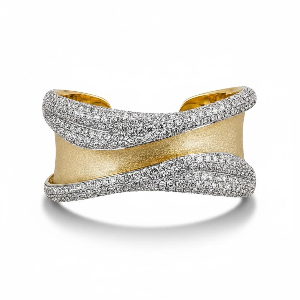 Pave Diamond Cuff Bangle