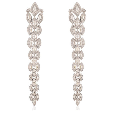 18k White Gold Chandelier Earrings with 15.08ct White Diamonds