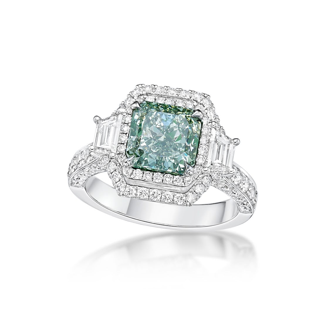 Natural Green Diamond Ring