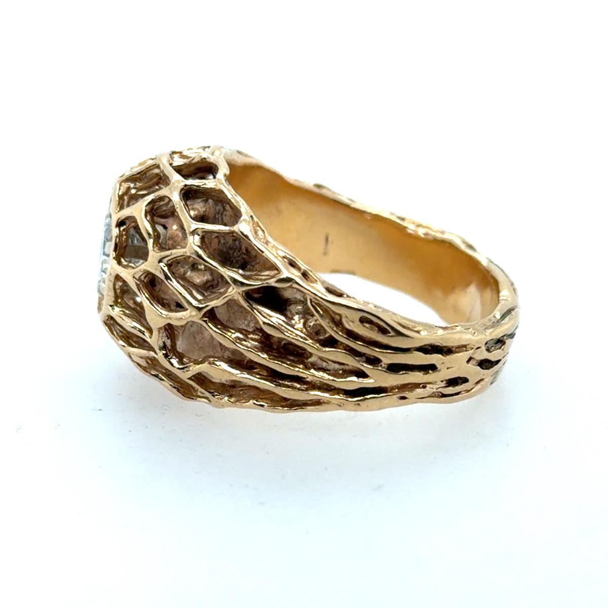 14k Vintage Hand Made Diamond Ring