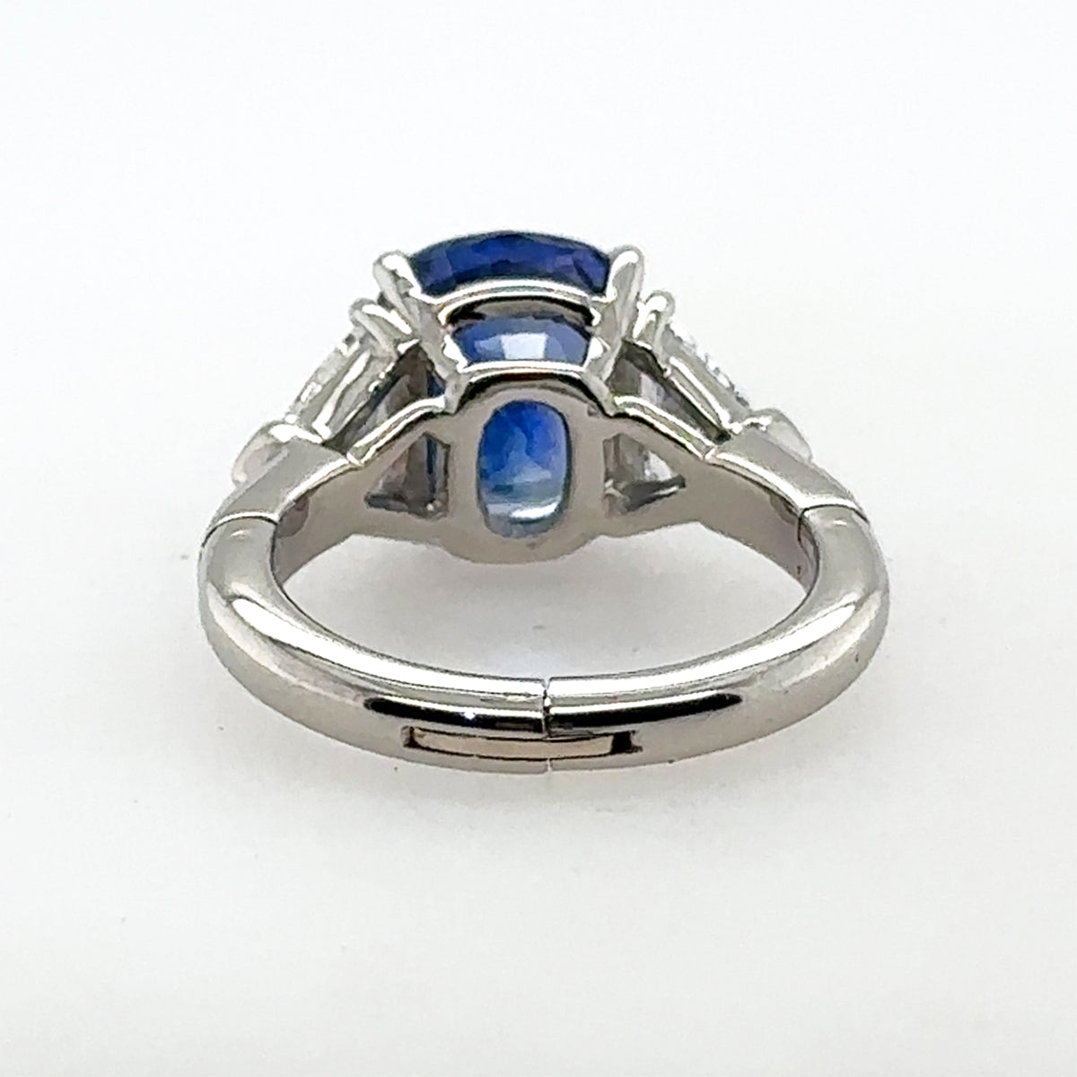 Platunum 5.42 Carat Royal Blue Sapphire Ring