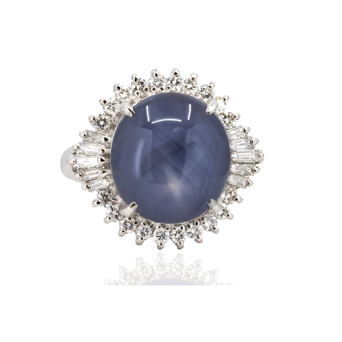 Platinum Star Sapphire Ring