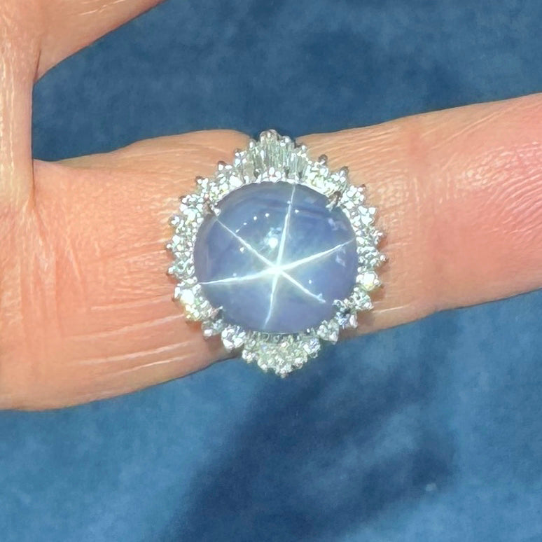 Platinum Star Sapphire Ring