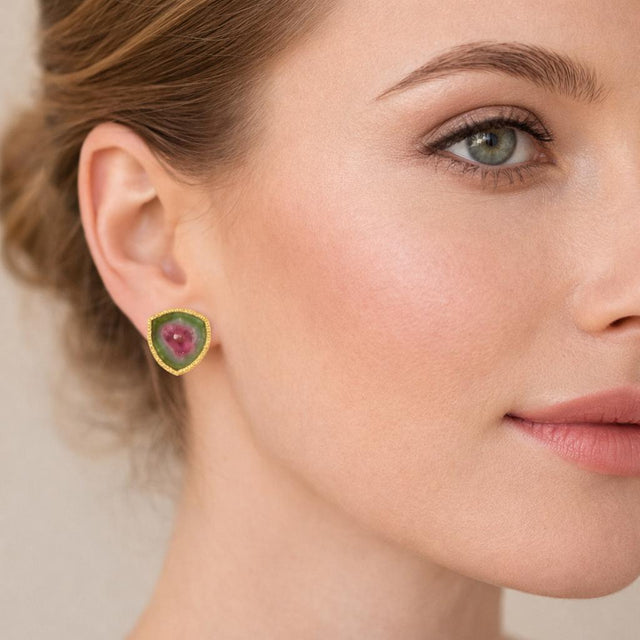 Watermelon Tourmaline Earrings