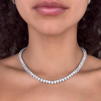 18k White Gold Natural Diamond Necklace