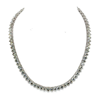 18k White Gold Natural Diamond Necklace