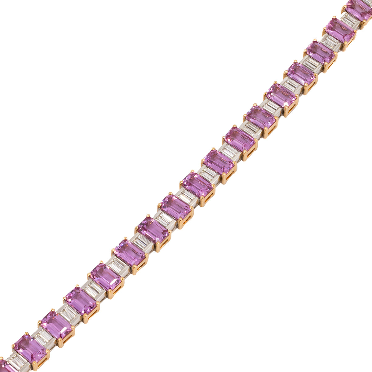 18k Pink Sapphire Bracelet