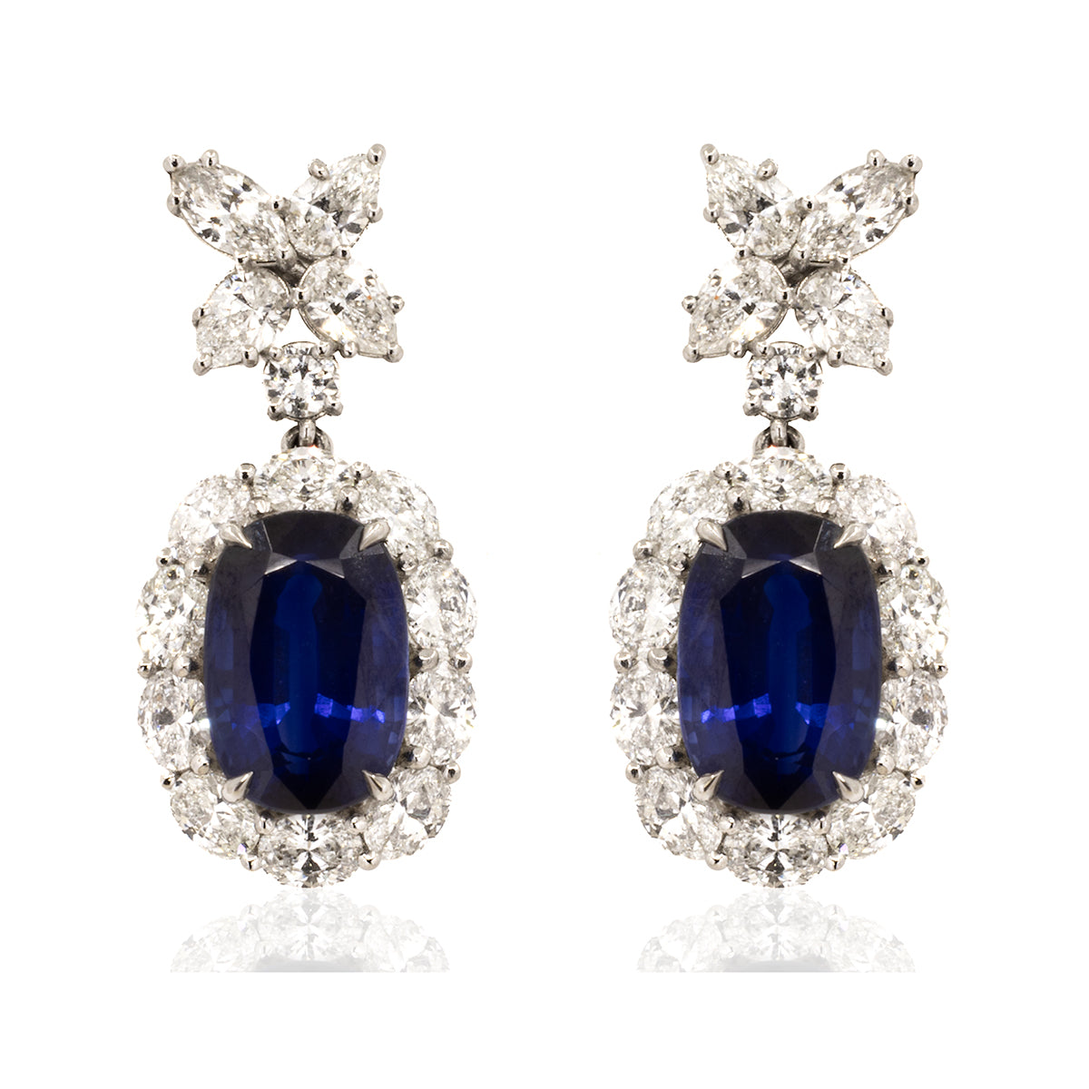 Platinum Sapphire Earrings