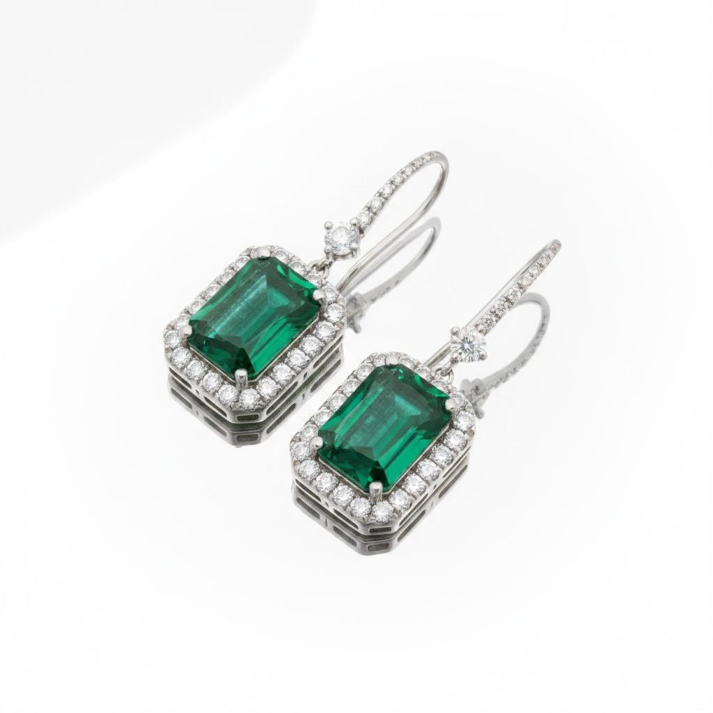 18k Emerald Earrings
