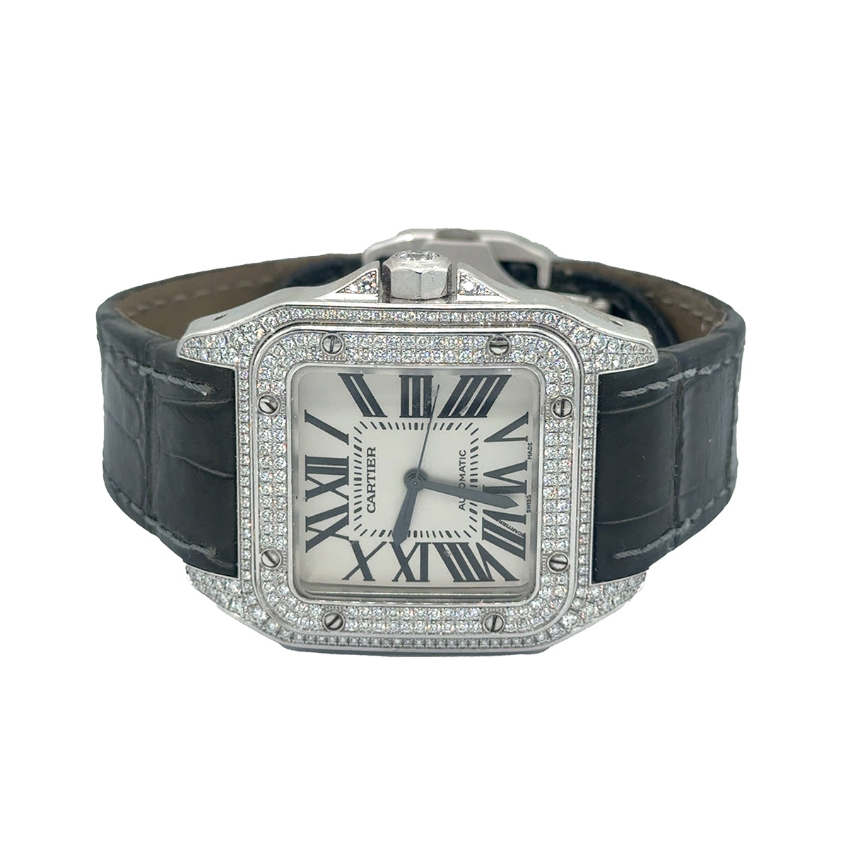 Cartier 18k Factory Diamond Set Santos 100XL