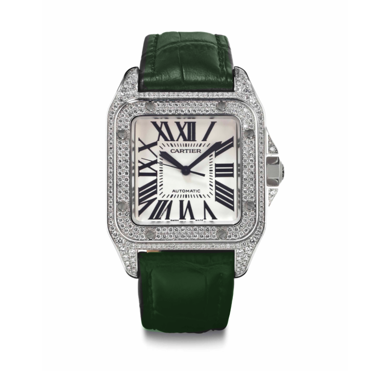 Cartier 18k Factory Diamond Set Santos 100XL