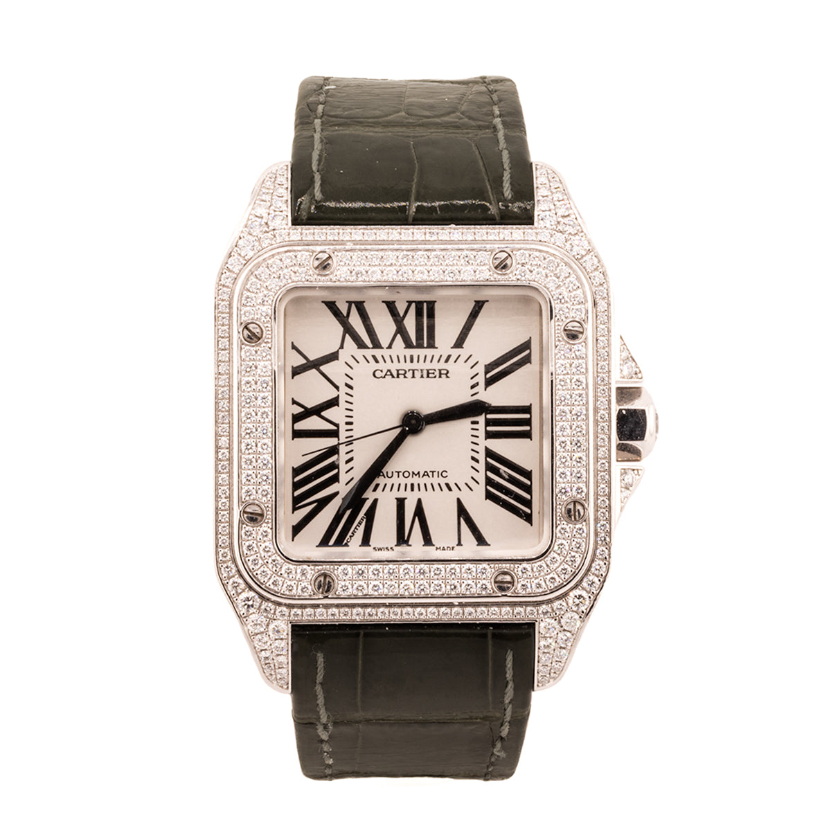 Cartier 18k Factory Diamond Set Santos 100XL