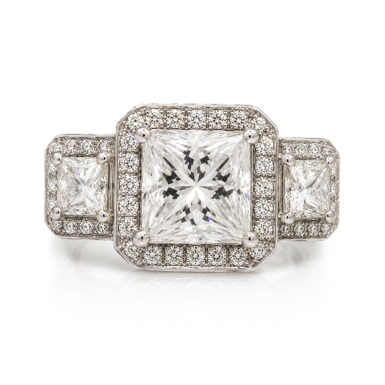 4.04 Princess Cut J VS2 GIA Ring