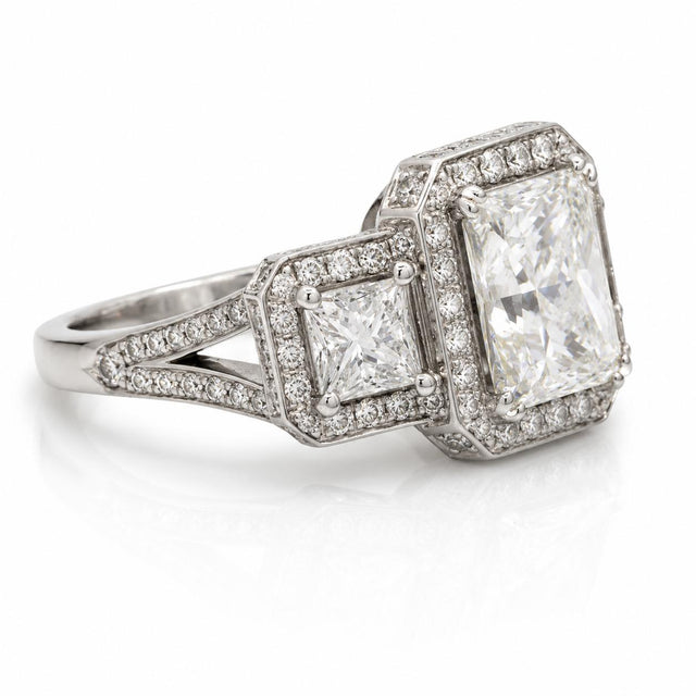 4.04 Princess Cut J VS2 GIA Ring