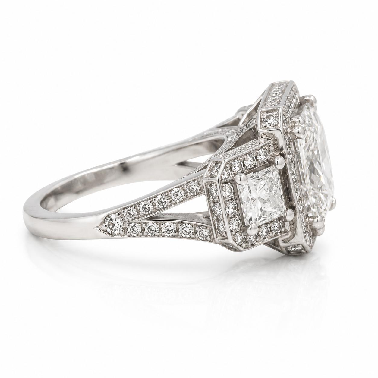 4.04 Princess Cut J VS2 GIA Ring