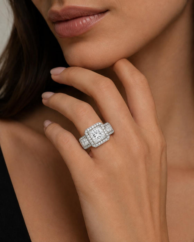 4.04 Princess Cut J VS2 GIA Ring