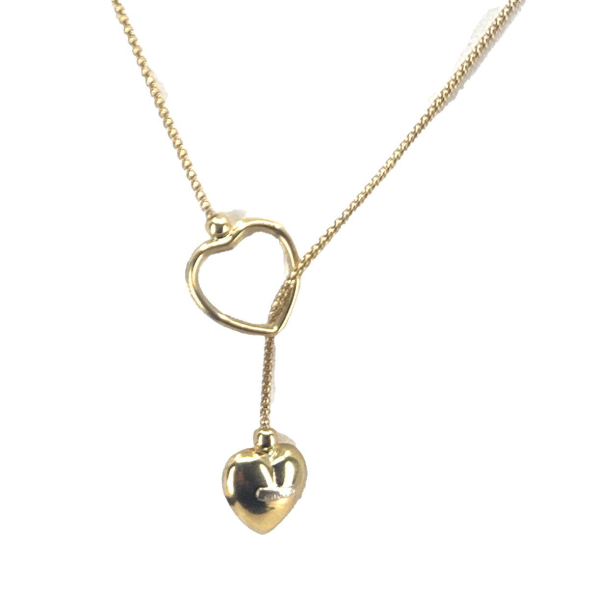 14k Italian Double Heart Necklace