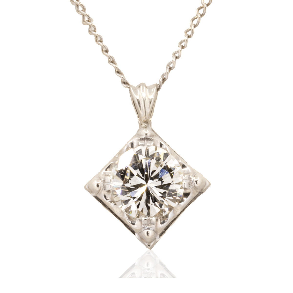 Vintage Solitaire Diamond Necklace