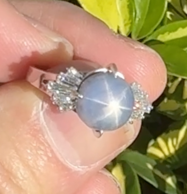 Platinum Star Sapphire Ring