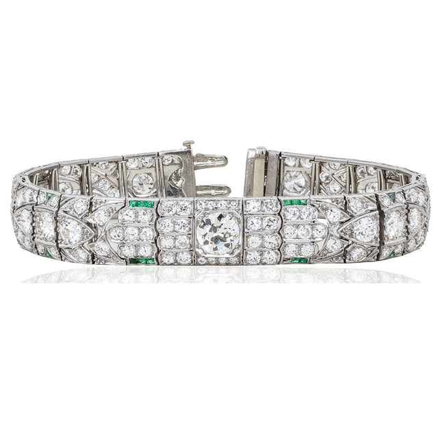 Art Deco Platinum Bracelet with 157 Old European Cut Diamonds