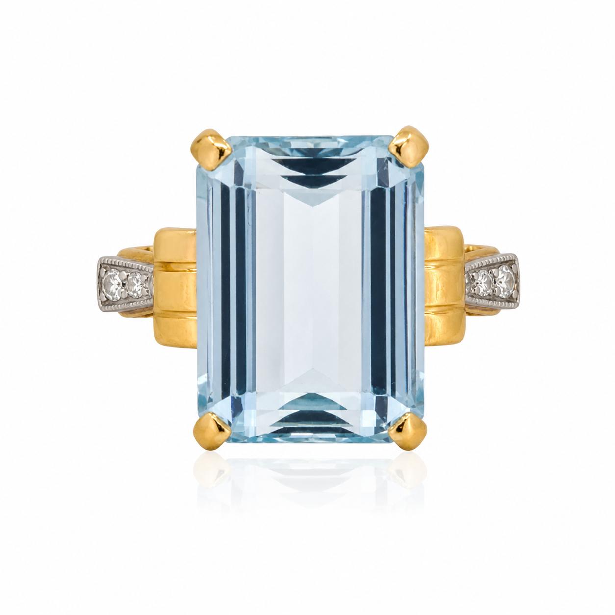Retro Period Aquamarine Ring