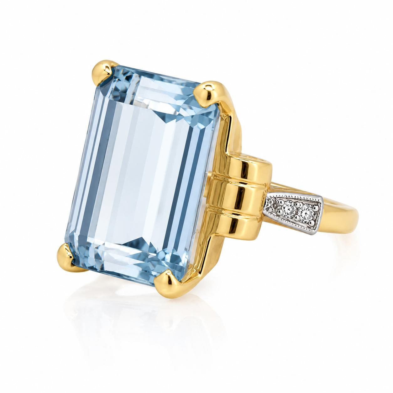 Retro Period Aquamarine Ring