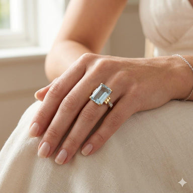 Retro Period Aquamarine Ring