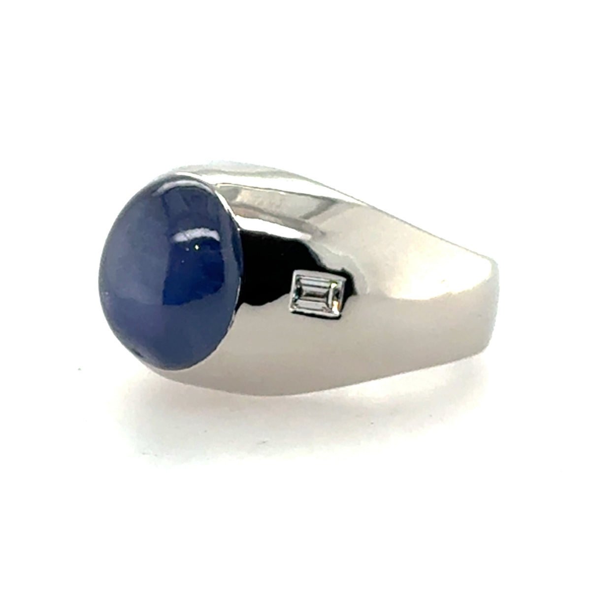 Platinum Blue Star Sapphire Ring8233