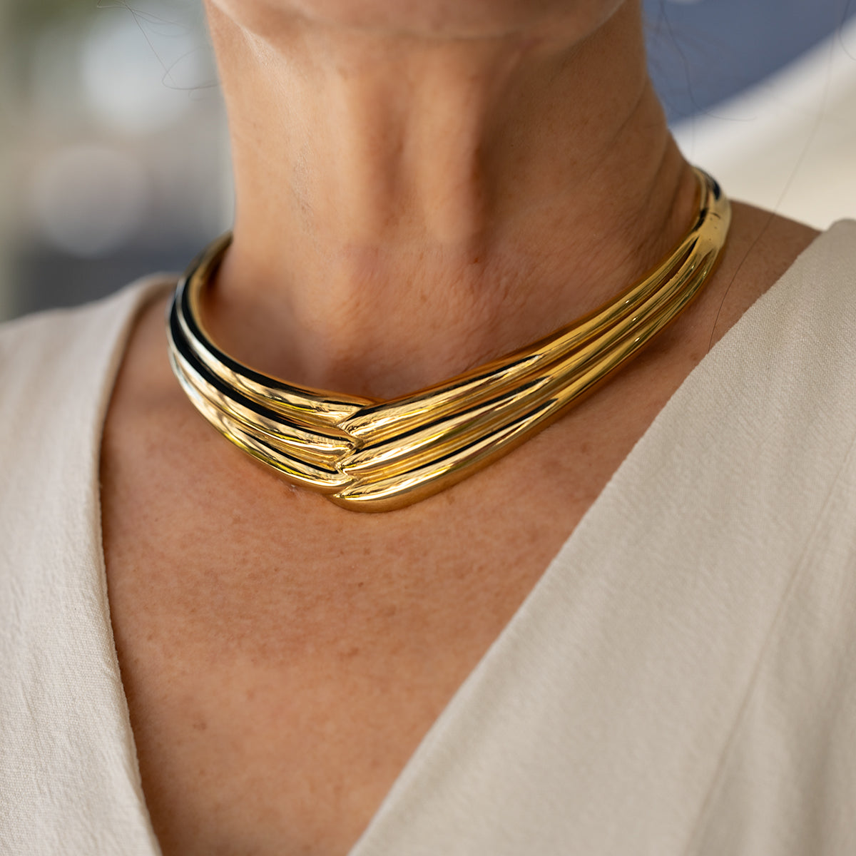 18k Gold Collar Necklace