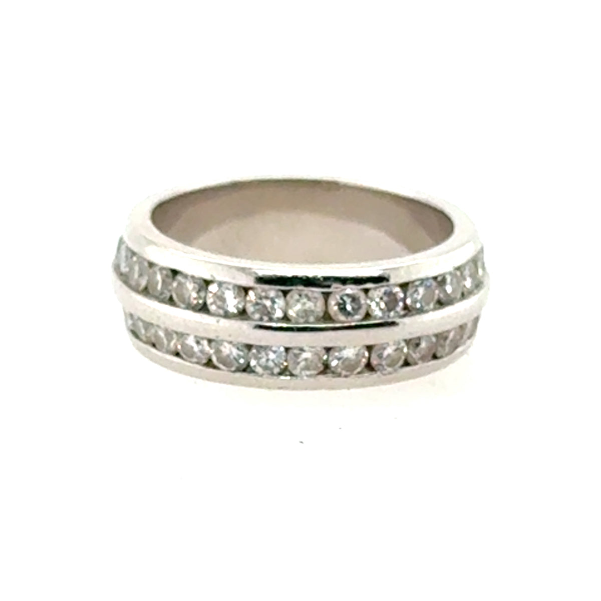 Platinum 2 Row Eternity Band