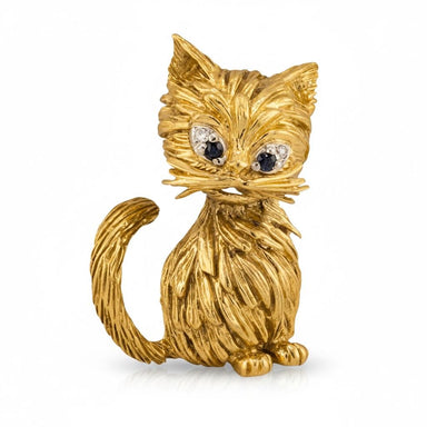 Honora 18k Kitty Cat Brooch