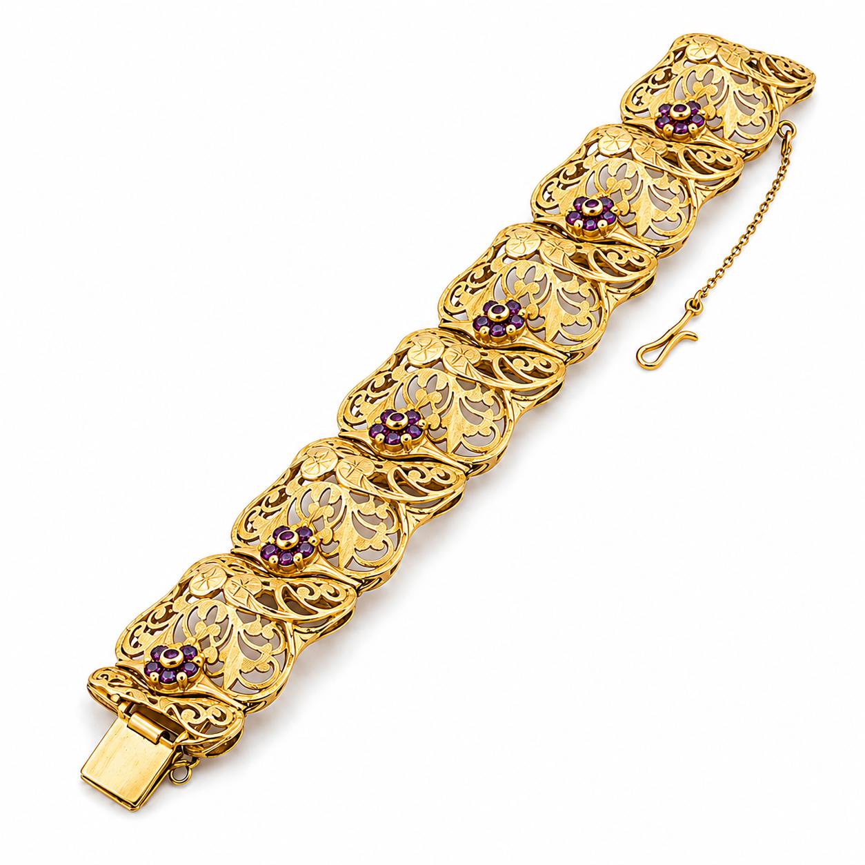 18k Pink Sapphire Bracelet