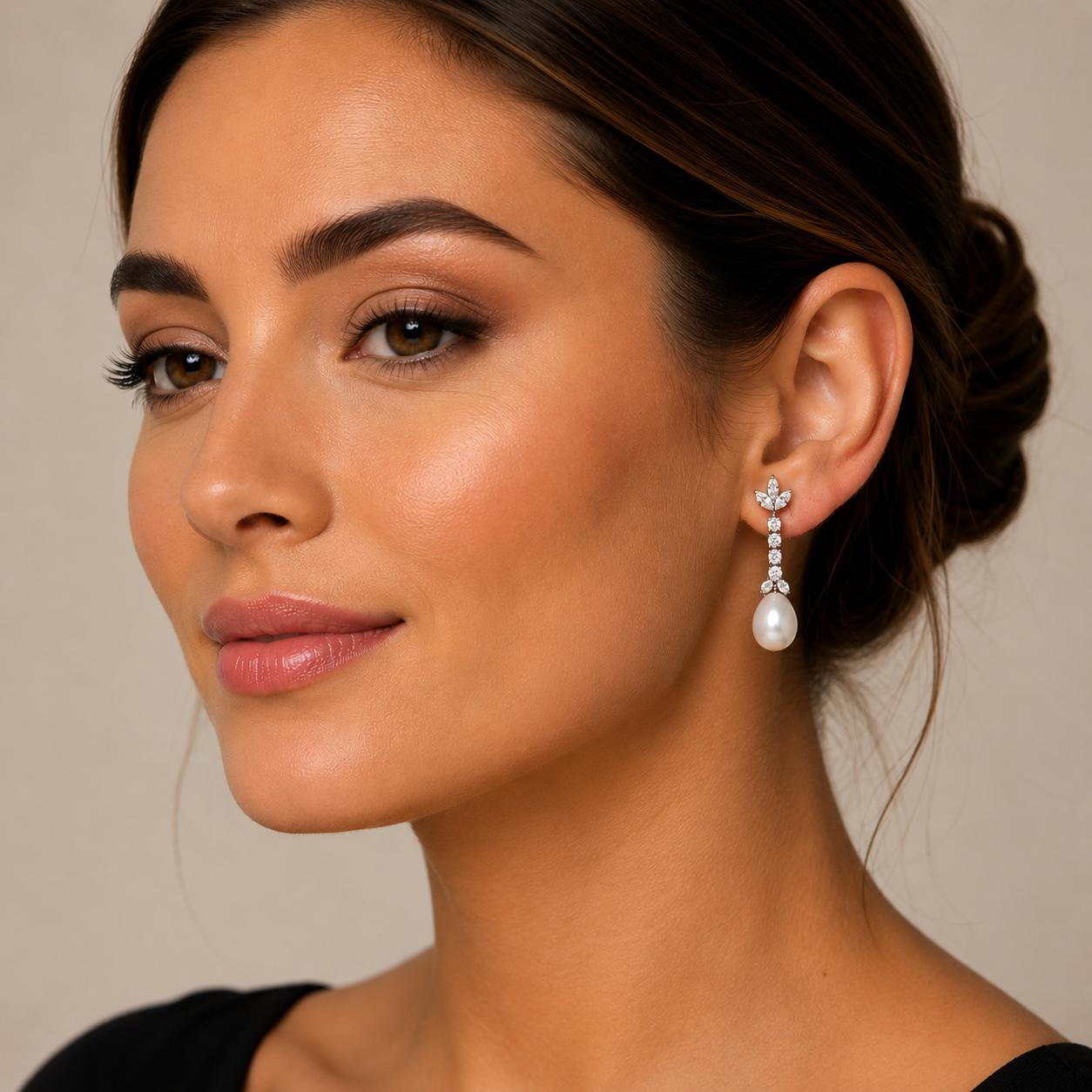 18k Pearl Drop Earrings