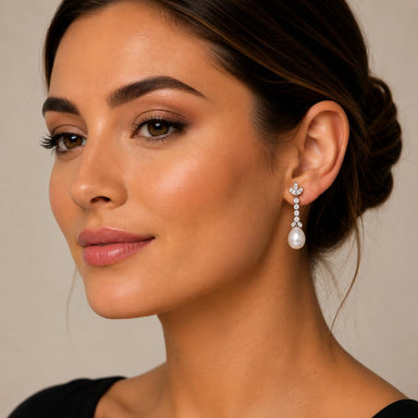 18k Pearl Drop Earrings