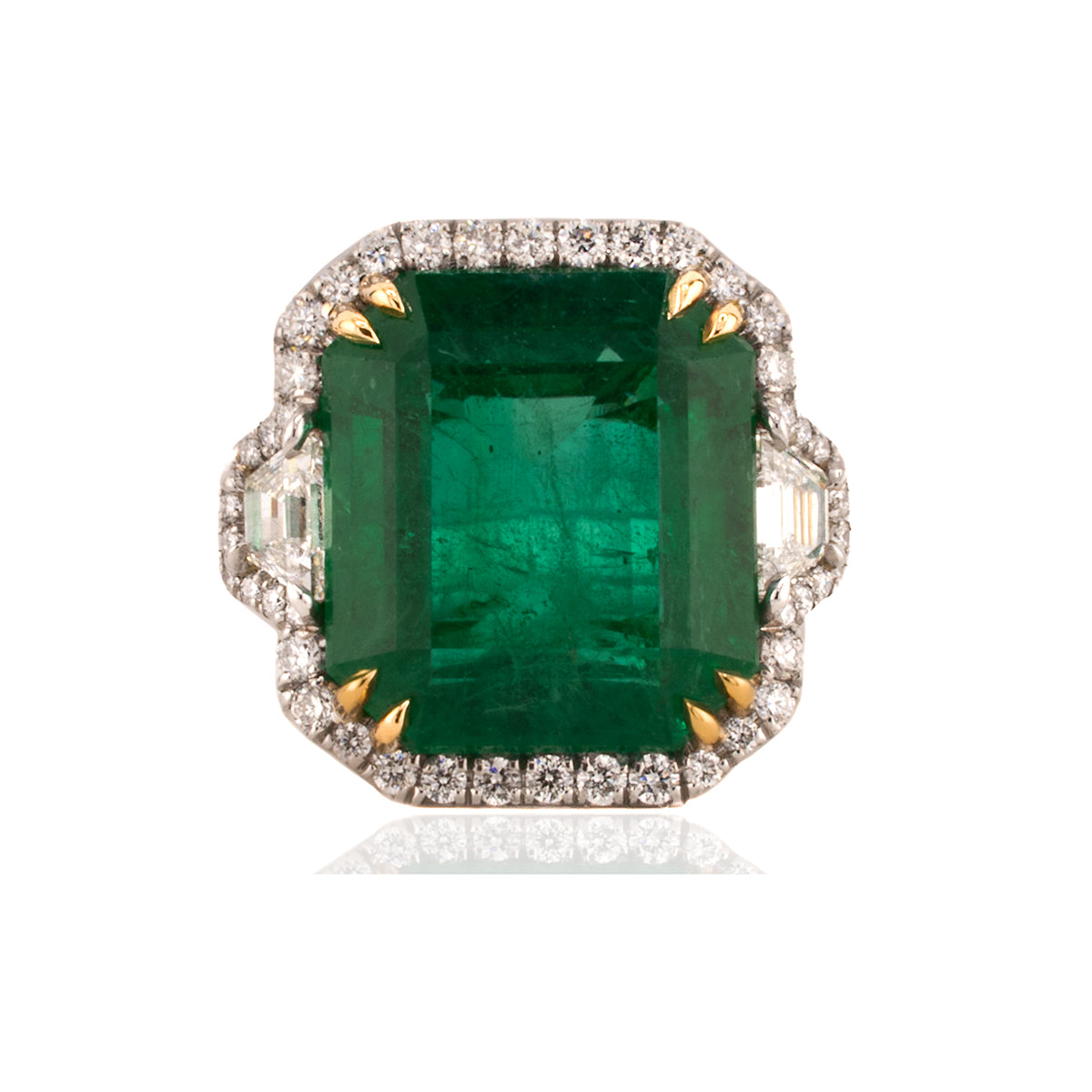 Platinum Emeraald Ring