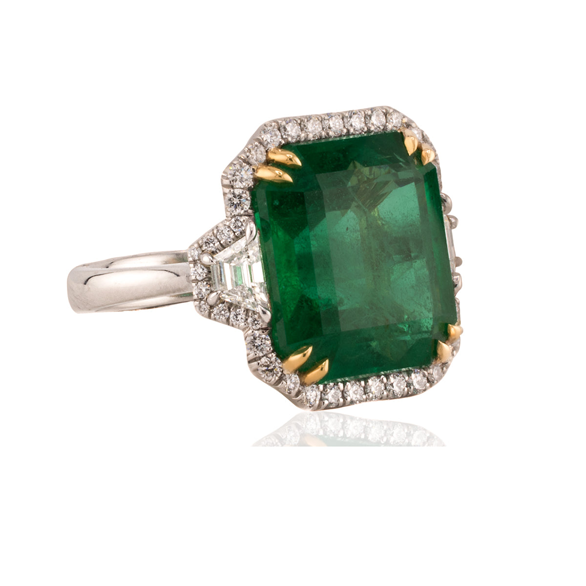 Platinum Emeraald Ring