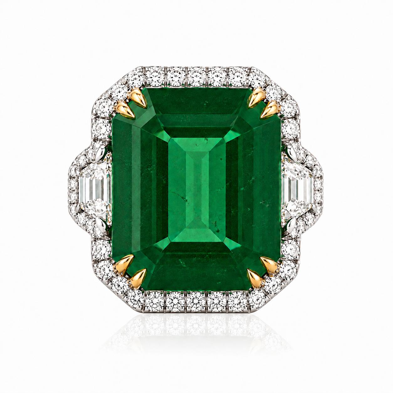 Platinum Emerald Ring